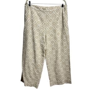 Soft Surroundings 100% Cotton Coastal Pants Women LP Tan Cream Minimal Vacation